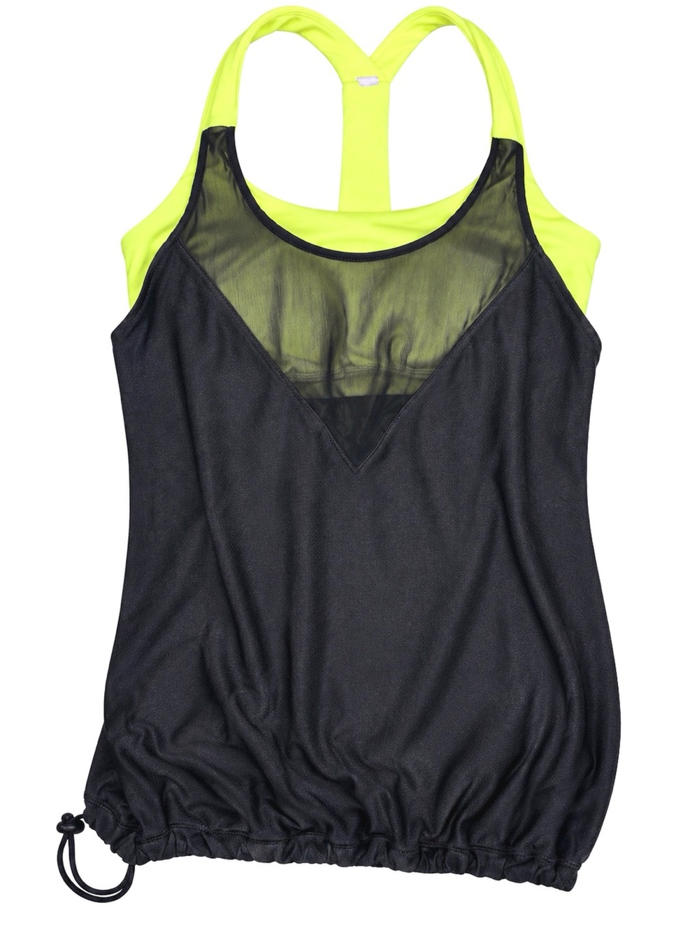 Under Armour Neon Yellow and Black Mesh Tank Top